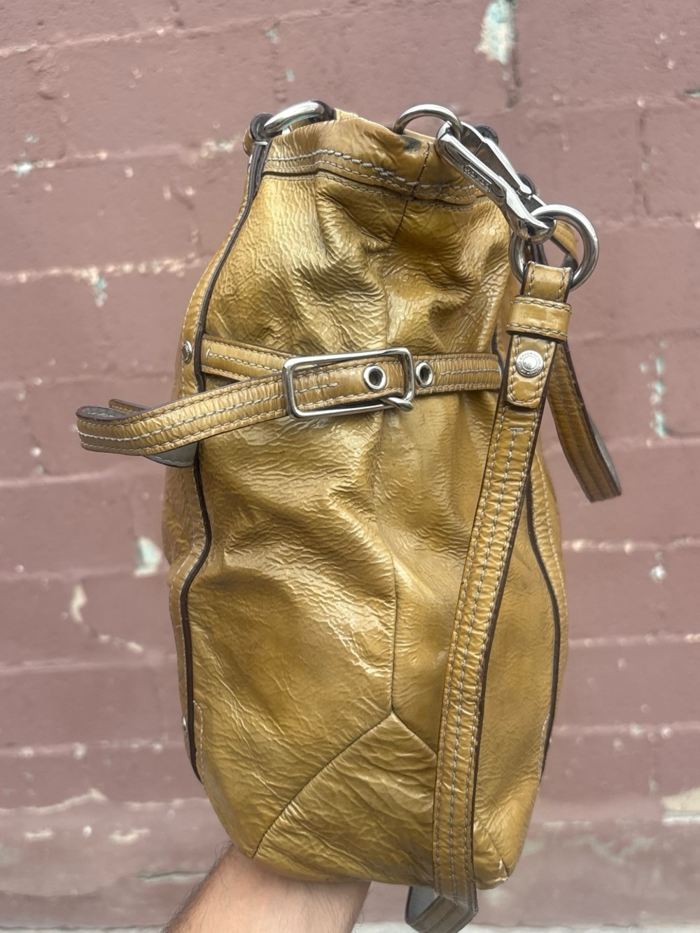 yellow patent leather Coach Audrey Andie - Picture 4 of 6